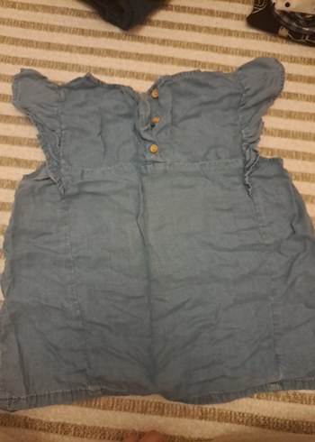 9 Yaş Beden Kız Çocuk Gri Denim Kolsuz Elbise