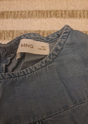 Mango Kız Çocuk Gri Denim Kolsuz Elbise