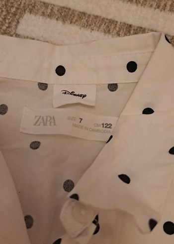 Zara Beyaz Puantiyeli Kısa Kollu Kadın Gömlek