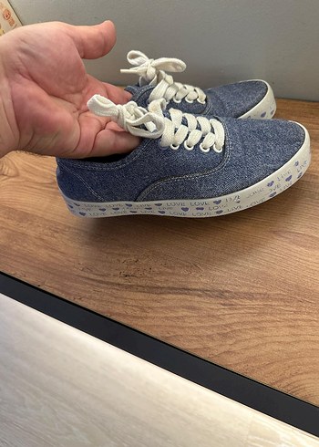 36 Beden Kot Kumaşlı Kadın Dolgu Topuklu Spor Ayakkabı