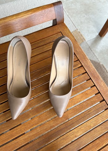 Bej Gerçek Deri Stiletto Topuklu Kadın Ayakkabı - Görsel 5