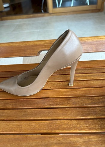 Bej Gerçek Deri Stiletto Topuklu Kadın Ayakkabı - Görsel 2