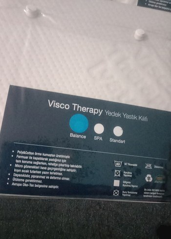 Visco Therapy Baskılı Yatak Koruyucu Beyaz - Görsel 5