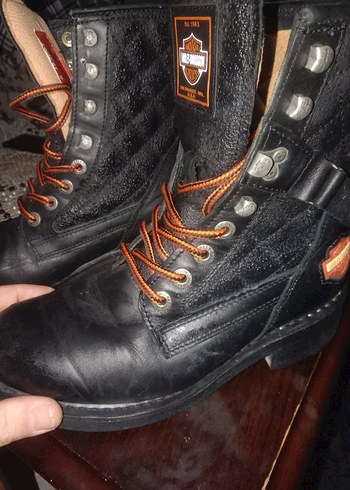 Kahverengi Deri Biker Botlar Yüksek Topuklu - Görsel 2