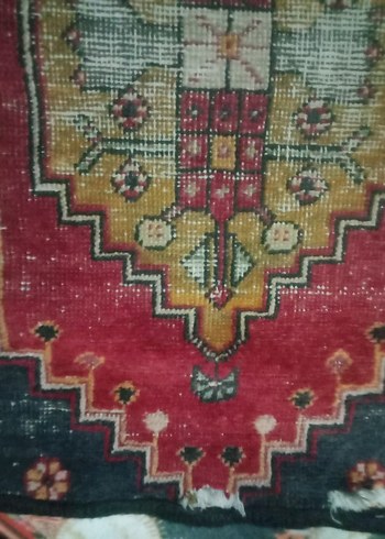 Koyu renkli çok renkli desenli geleneksel halı - Görsel 5