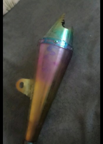 Metalik Çok Renkli Tie-Dye Motosiklet ekzoz - Görsel 2