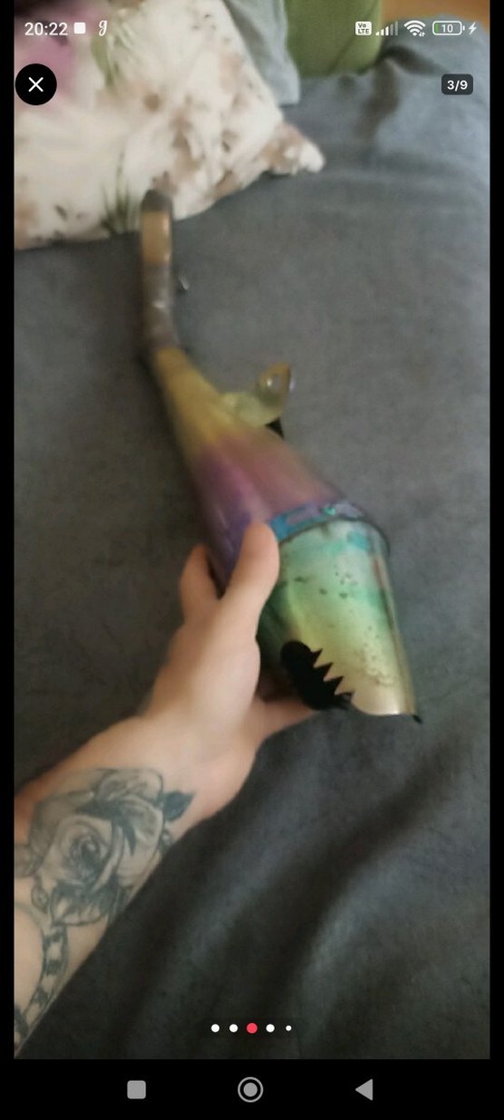 Metalik Çok Renkli Tie-Dye Motosiklet ekzoz - Görsel 3