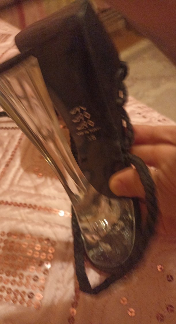 Siyah Yılan Derisi Desenli Platform Topuklu Kadın Ayakkabı - Görsel 4