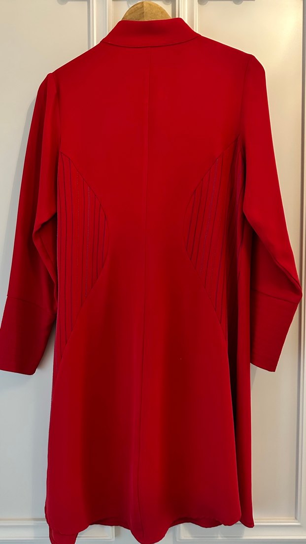 Kırmızı İpek Krep Tunik - Görsel 2
