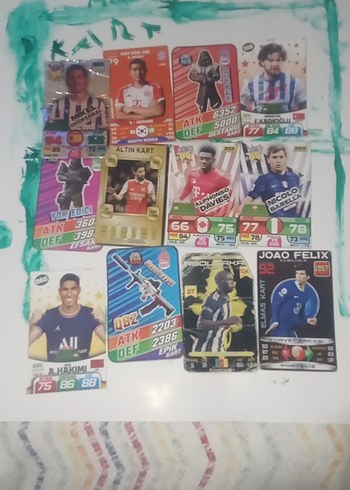 Çok Renkli Futbol Kartları Seti
