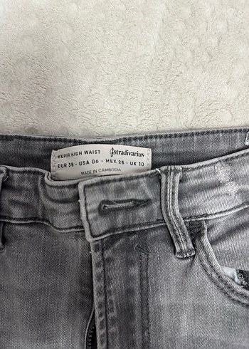 Gri Normal Kesim Kadın Kot Pantolon - Görsel 5