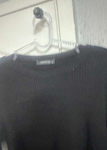 Siyah Kadın Triko Uzun Kollu Kazak - Görsel 2