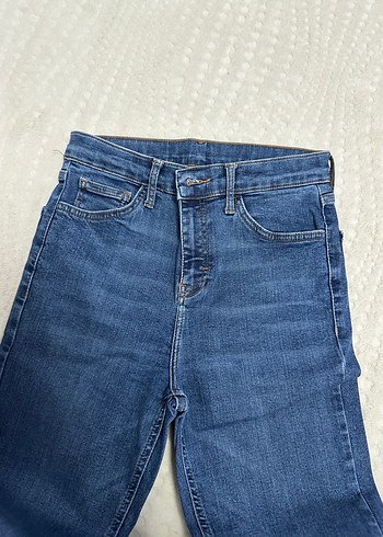 Kadın Koyu Mavi Dar Kesim Denim Pantolon - Görsel 2