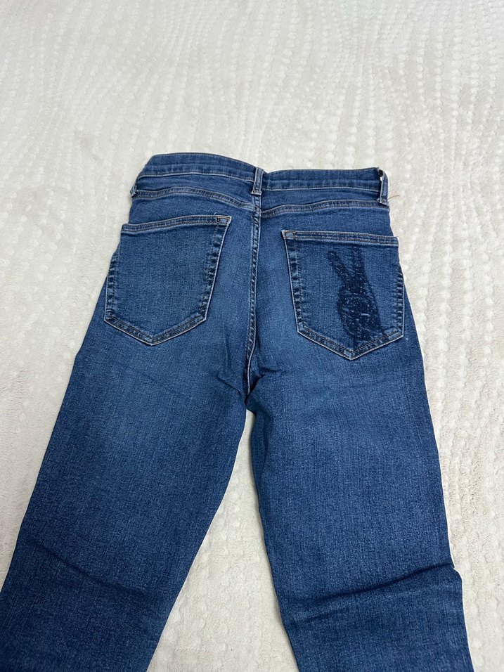 Kadın Koyu Mavi Dar Kesim Denim Pantolon - Görsel 3