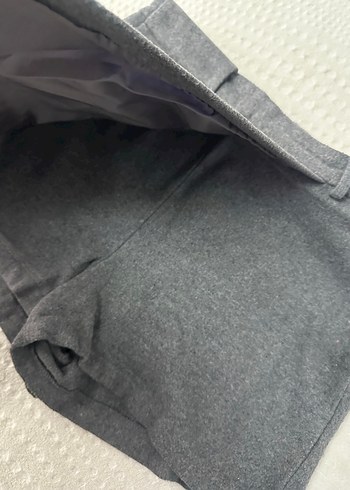 Gri Kemerli Mini Yün Etek - Görsel 3