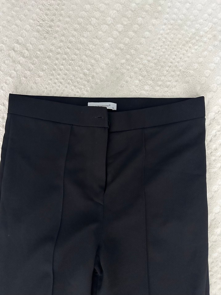 Kadın Siyah Midi Kumaş Pantolon - Görsel 2