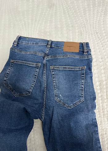 Kadın Mavi Kot Pantolon Tokalı - Görsel 4