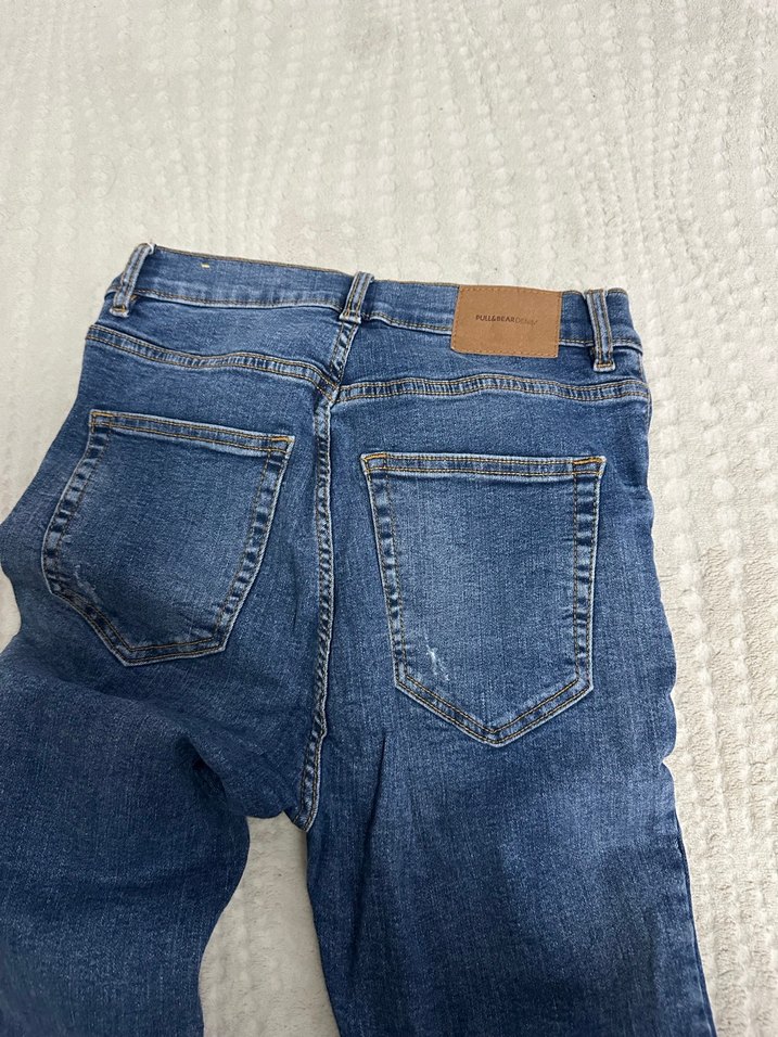 Kadın Mavi Kot Pantolon Tokalı - Görsel 4