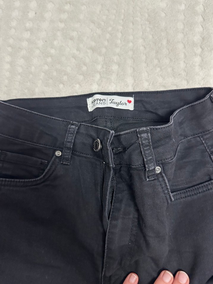 Siyah Midi Boy Regular Fit Kadın Kot Pantolon - Görsel 3