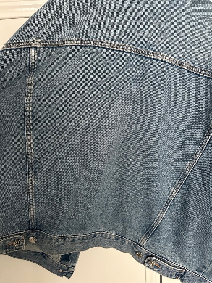 Zara Kadın Düğmeli Midi Jean Ceket - Görsel 5