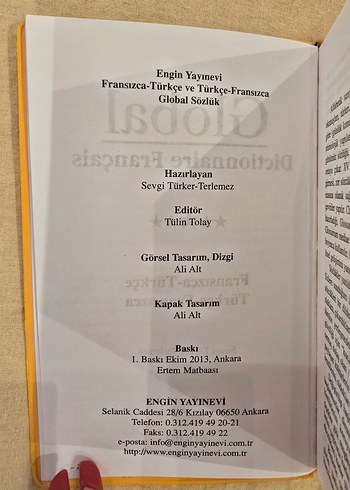 Fransızca-Türkçe Sözlük Dictionnaire Global - Görsel 3