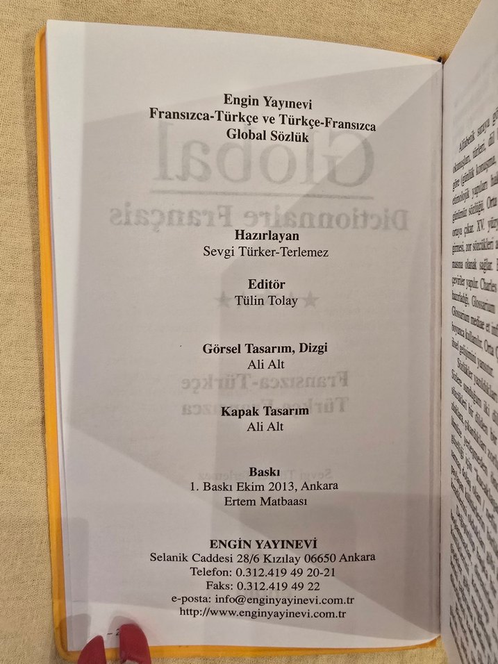 Fransızca-Türkçe Sözlük Dictionnaire Global - Görsel 3