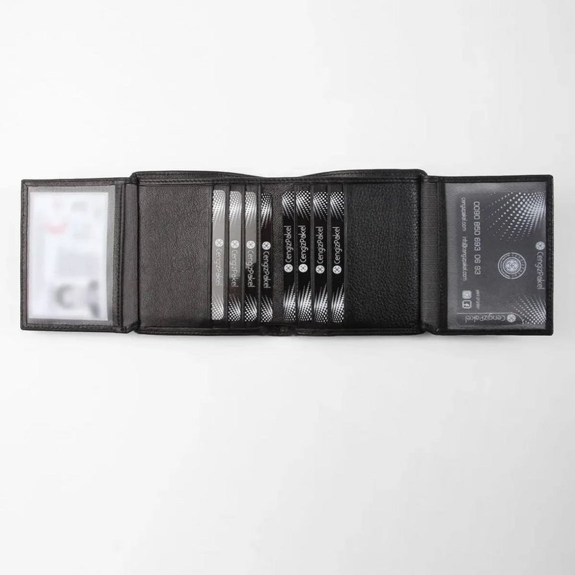 Siyah Baskılı Erkek Cüzdanı - Görsel 3