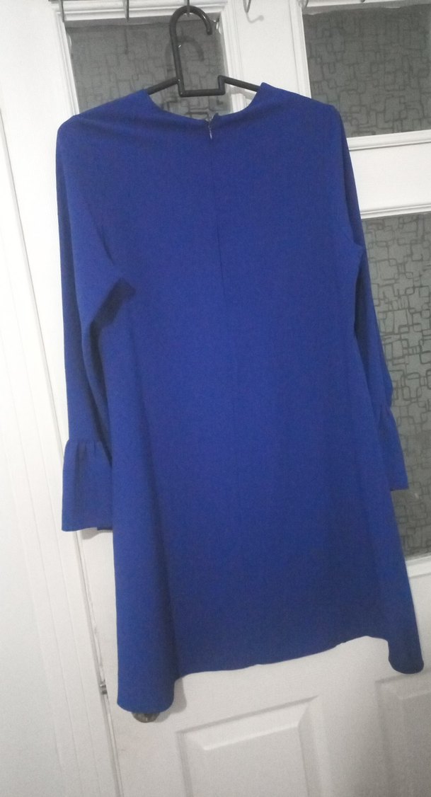 Kadın Mavi Uzun Kollu Midi Tunik - Görsel 2