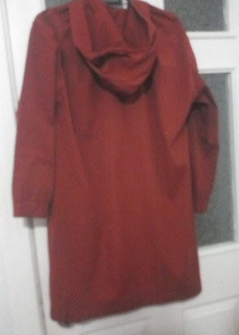 Bordo Kapüşonlu yağmurluk - Görsel 2