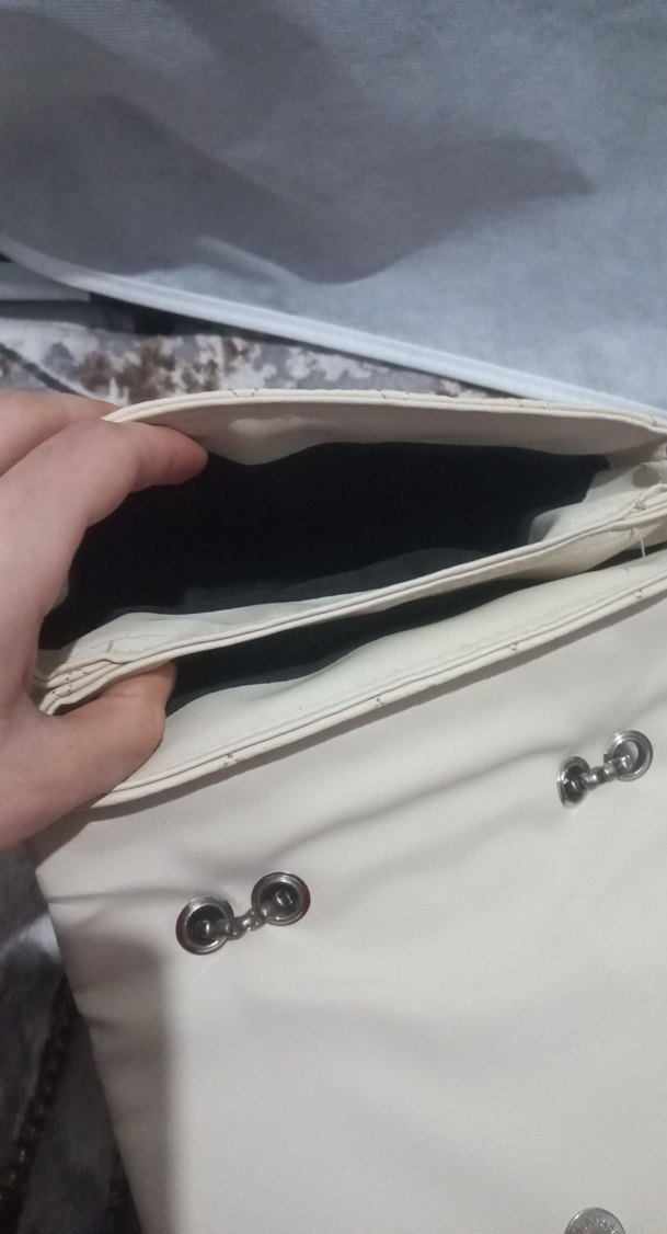 Beyaz Deri Kapitone Kadın Çanta - Görsel 3