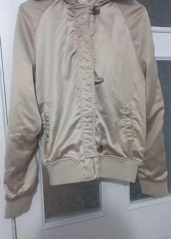 Bej Kadın Midi Ceket Fermuarlı - Görsel 4