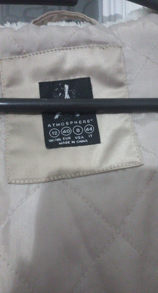 Bej Kadın Midi Ceket Fermuarlı - Görsel 2