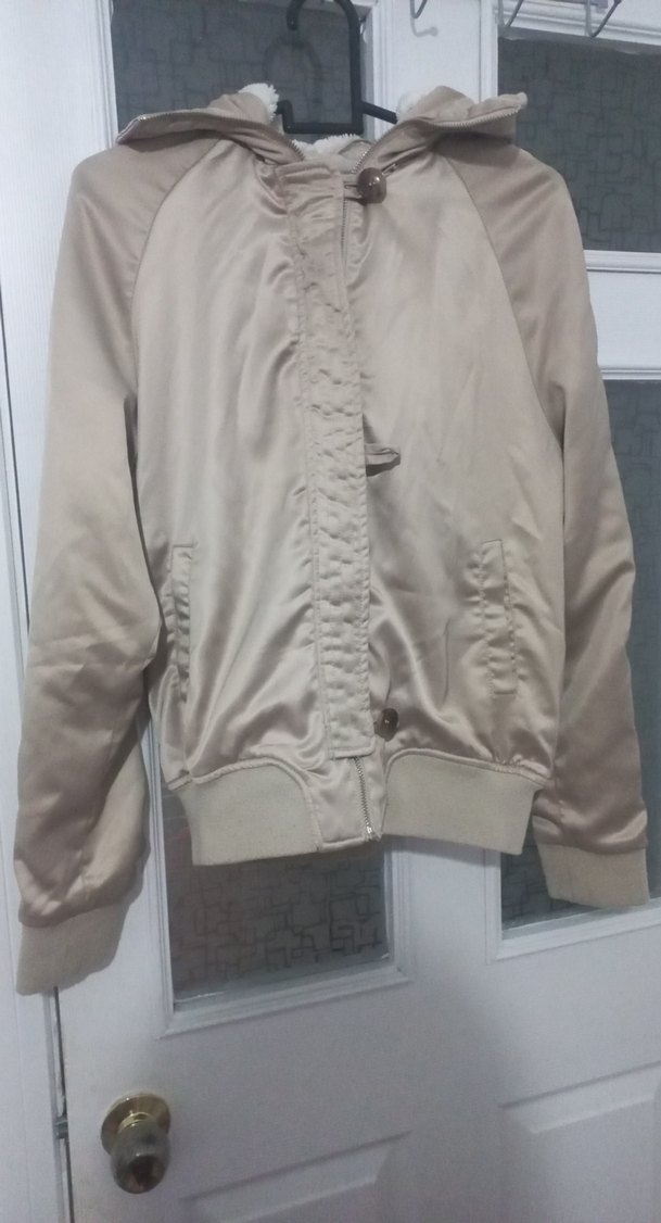 Bej Kadın Midi Ceket Fermuarlı - Görsel 4