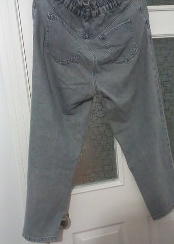 Kadın Gri Bol Kesim Kot Pantolon - Görsel 2