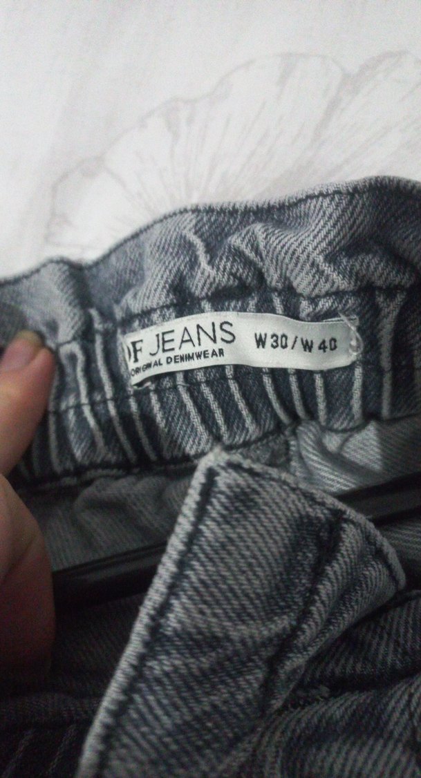 Kadın Gri Bol Kesim Kot Pantolon - Görsel 3