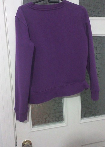 Mor Kadın Sweatshirt, Yuvarlak Yaka, Rahat Kesim - Görsel 3