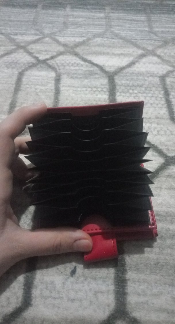 Kırmızı Deri Kadın Cüzdanı Tokalı - Görsel 5