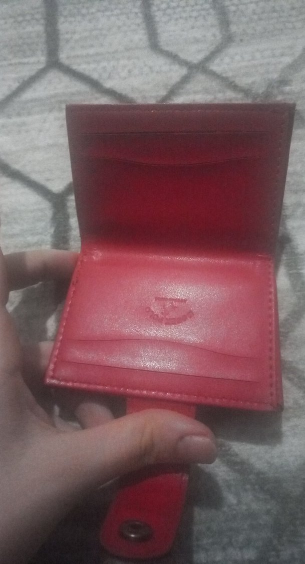 Kırmızı Deri Kadın Cüzdanı Tokalı - Görsel 4