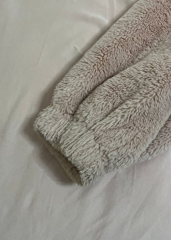 38 Beden pembe Renk Toz Pembe Peluş Kadın Kısa Mont