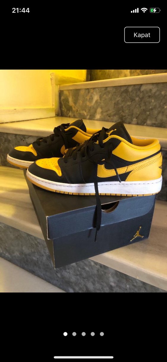 Nike Air Jordan 1 Low GS Sarı Siyah - Görsel 4