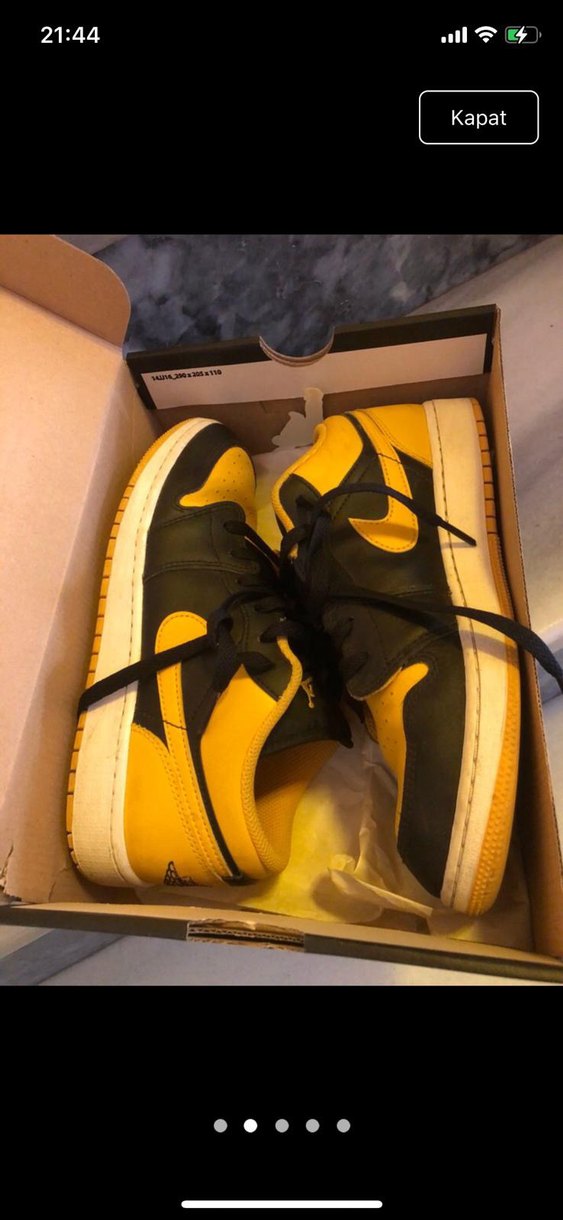Nike Air Jordan 1 Low GS Sarı Siyah - Görsel 2