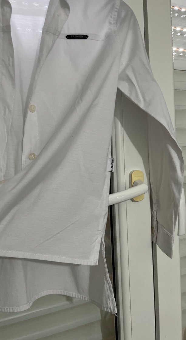 Düğmeli Beyaz kız çocuk Gömlek - Görsel 2