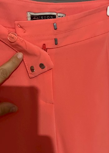 40 Beden Kadın Kumaş Pantolon nar çiçeği kırmızı