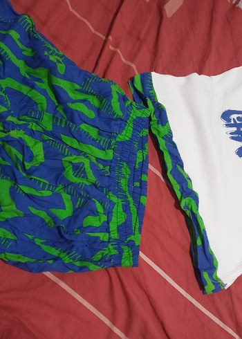 kiz Çocuk Renkli Batik Desenli Mayo Takımı