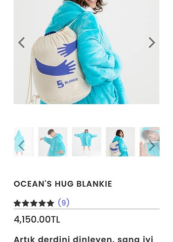 universal Beden mavi Renk Oceans Hug Blankie Orjinal