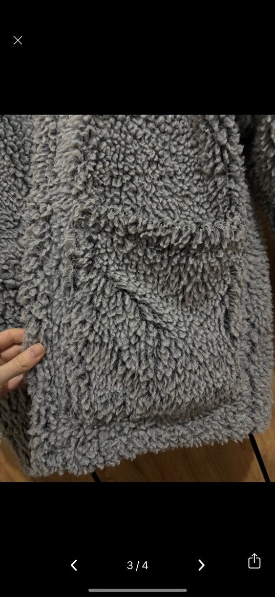 Mavi pelüş ceket - Görsel 3