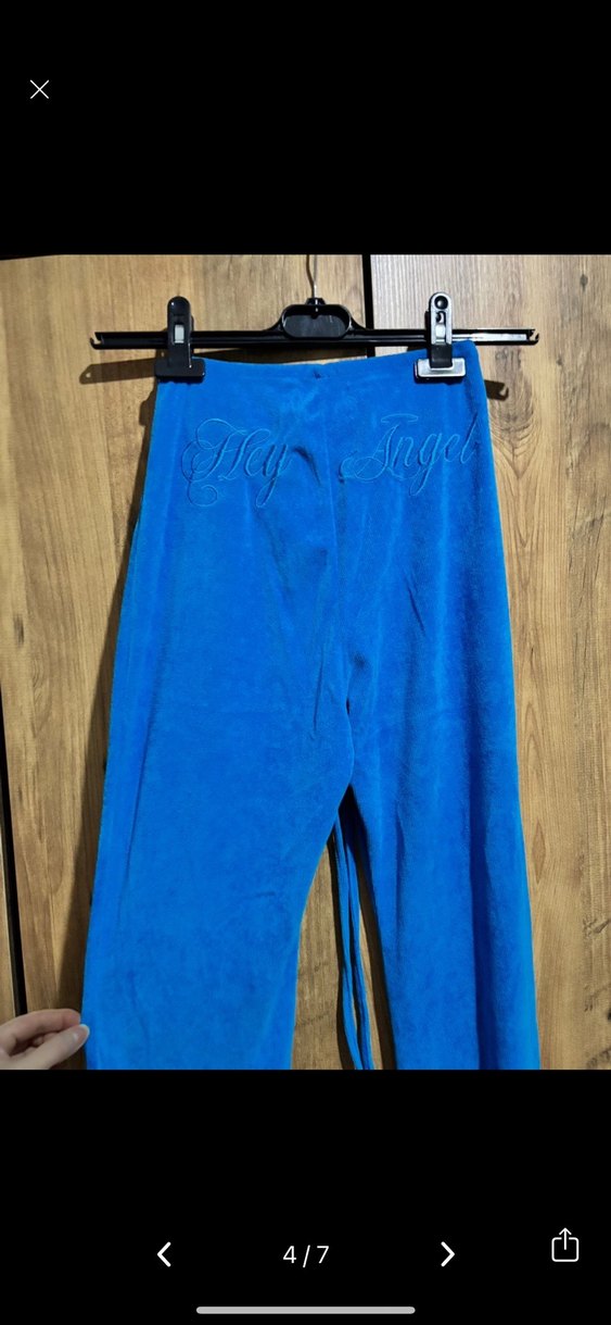 BERSHKA Kadın Mavi Kapüşonlu Uzun Kollu Eşofman Takımı - Görsel 4