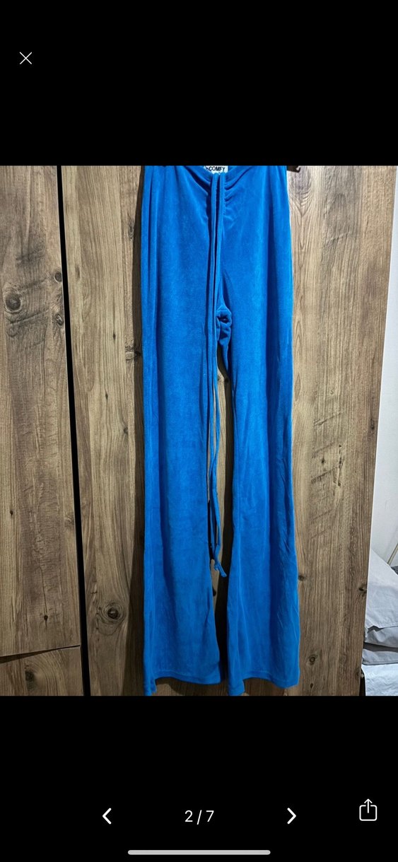 BERSHKA Kadın Mavi Kapüşonlu Uzun Kollu Eşofman Takımı - Görsel 2