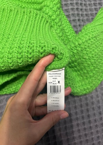 POLOGARAGE Yeşil Örgü Kadın Triko Kazak - Görsel 4