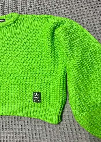 POLOGARAGE Yeşil Örgü Kadın Triko Kazak - Görsel 2